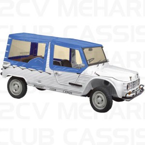 Set van 4 originele Méhari-zeilen met stieken - Gitane blauw