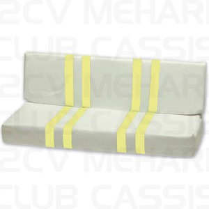 Bekleding stoel achter Méhari geel-wit