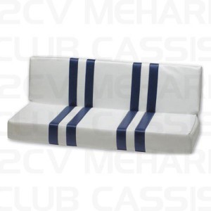 Bekleding stoel achter Méhari wit-blauw