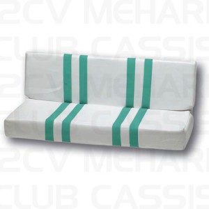 Bekleding stoel achter Méhari wit-groen