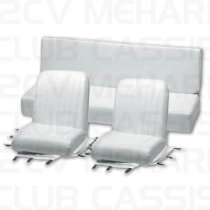 Bekledingsset 3 delen stoel Méhari (2voor, 1 achter) blanc polai