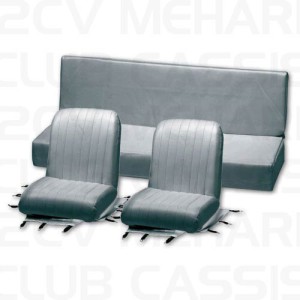 Bekledingsset 3 delen stoel Méhari (2voor, 1 achter) grijs antra
