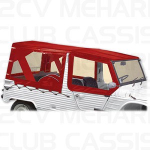 Dak met bevestiging Méhari Azur rood