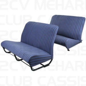 Geruit blauw - bekledingsset bank met zijkanten