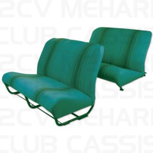 Gestreept groen - bekledingsset bank met zijkant