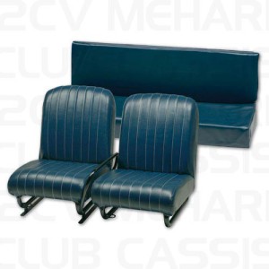 Stoel set nieuw Méhari (2voor, 1 achter) blue abyss