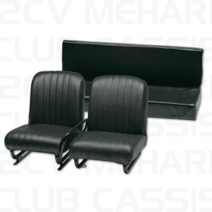 Stoel set nieuw Méhari (2voor, 1 achter) zwart