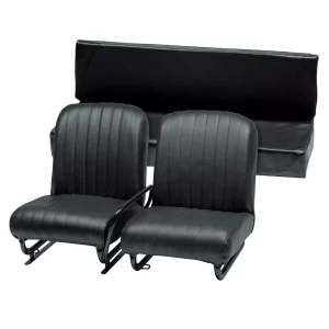 Set van 3 Méhari-stoelen (rechterstoel kan worden neergeklapt) - zwart