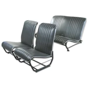 Grijs antraciet skaï - bekledingsset stoel met open zijkant 2CV