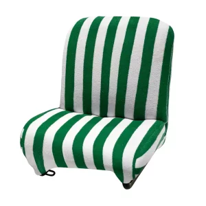 Badstof hoes voor de voorstoel van een Méhari - wit/groen