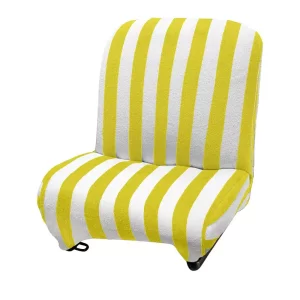 Badstof hoes voor de voorstoel van een Méhari - wit/geel