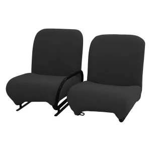 Set van 2 badstof stoelhoezen voor Méhari (2 voorstoelen) - zwart