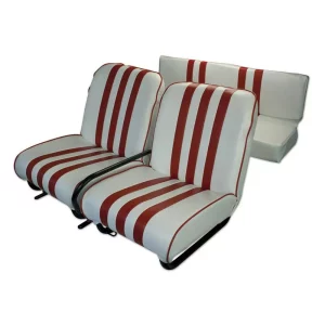 Set van 3 Méhari-stoelen - wit/rood
