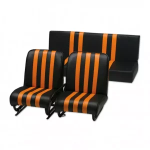 Set van 3 Méhari-stoelen - zwart/oranje
