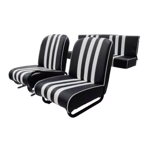 Set van 3 Méhari-stoelen - zwart/wit