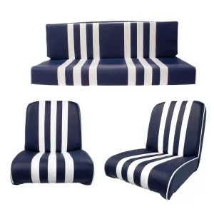 Set van 3 Méhari-stoelen - blauw/wit