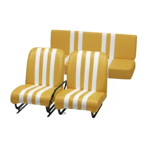 Set van 3 Méhari-stoelen - geel/wit