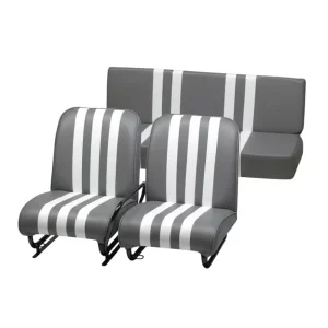 Set van 3 Méhari-stoelen - grijs/wit