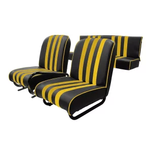 Set van 3 Méhari-stoelen - zwart/geel