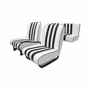 Set van 3 Méhari-stoelen (rechterstoel kan worden neergeklapt) - wit/zwart