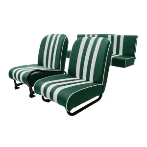 Set van 3 Méhari-stoelen (rechterstoel kan worden neergeklapt) - groen/wit