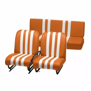 Set van 3 Méhari-stoelen (rechterstoel kan worden neergeklapt) - oranje/wit