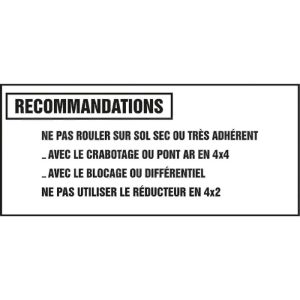 Méhari 4x4 bedieningsticker zwart/wit