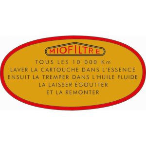 Miofiltre sticker goud, rood, zwart ovaal Ami 6