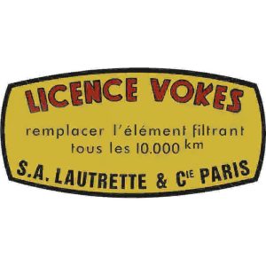 2CV luchtfilter sticker Lautrette Licence Vokes