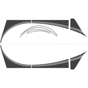 Stickerset 2CV Charleston – Gris Nocture / Gris Cormoran (tweekleurige carrosserie)
