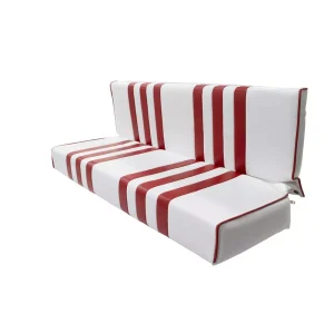 Méhari achterbankbekleding - wit/rood