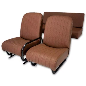 Set van 3 Méhari stoelhoezen - luchtige chocoladebruine kleur