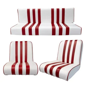 Set van 3 Méhari stoelhoezen - wit/rood