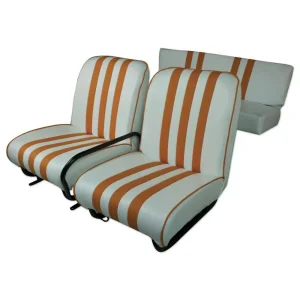 Set van 3 Méhari stoelhoezen - wit/oranje