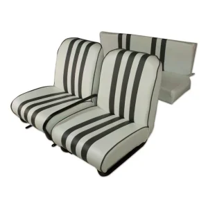 Set van 3 Méhari stoelhoezen - wit/bruin