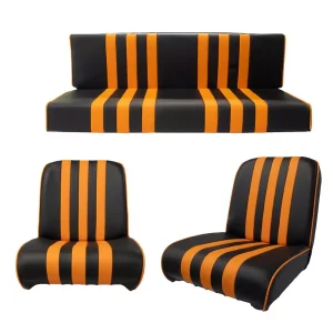 Set van 3 Méhari stoelhoezen - zwart/oranje