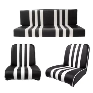 Set van 3 Méhari stoelhoezen - zwart/wit