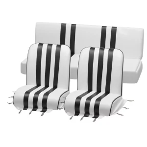 Set van 3 Méhari stoelhoezen - wit/zwart