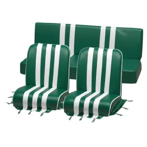 Set van 3 Méhari stoelhoezen - groen/wit