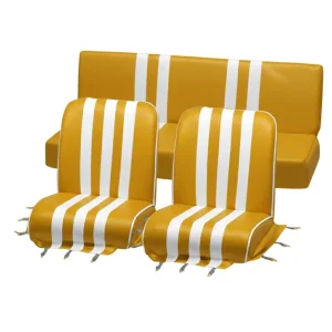 Set van 3 Méhari stoelhoezen - geel/wit