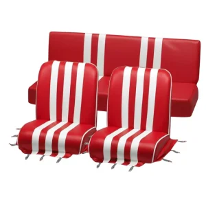 Set van 3 Méhari stoelhoezen - rood/wit