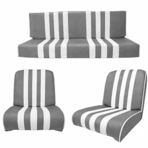 Set van 3 Méhari stoelhoezen - grijs/wit