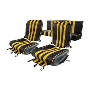 Set van 3 Méhari stoelhoezen - zwart/geel