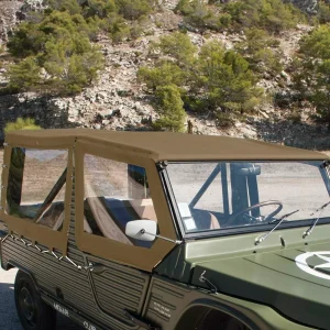 Originele Méhari softtop met stang voor 4 afdekhoezen met bandjes - beige katoen